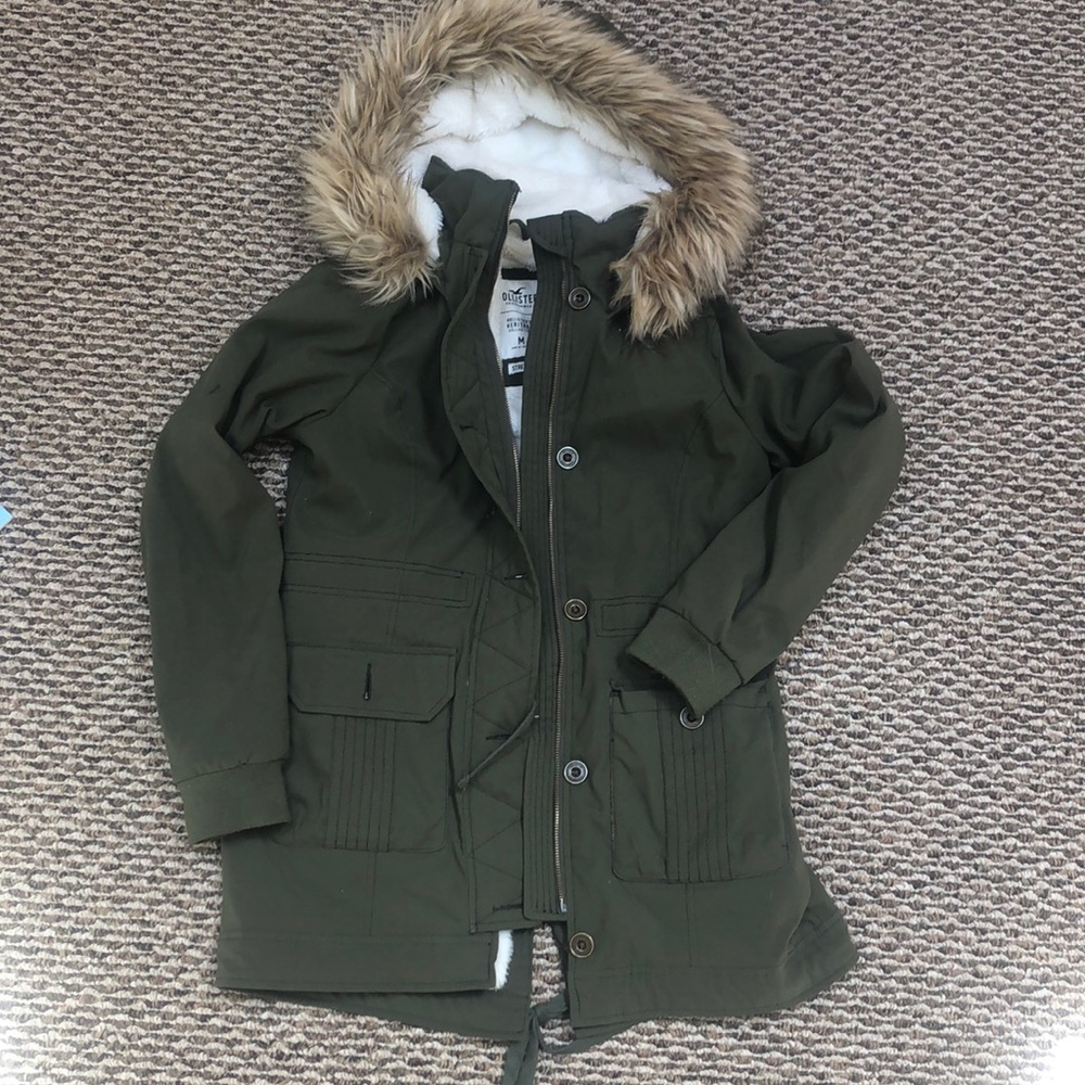 Olive green winter parka